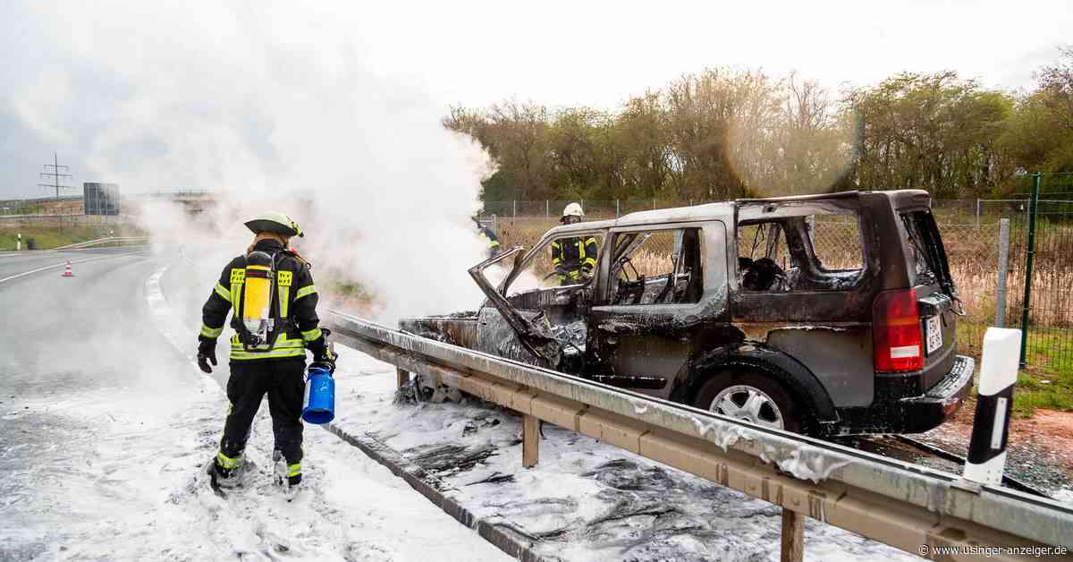 Land Rover geht bei Friedrichsdorf in Flammen auf - Usinger Anzeiger
