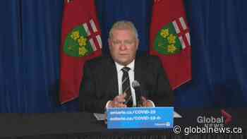 Ontario hasn't 'hit the peak' in 3rd wave of coronavirus pandemic, Ford says | Watch News Videos Online - Globalnews.ca
