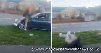 Video footage shows woman being hit by car after brawl outside pub
