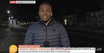 GMB presenter told to take cover as gunshots interrupt report