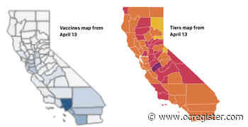Coronavirus: Total vaccines administered in California and each county tier assignment as of April 13 - OCRegister