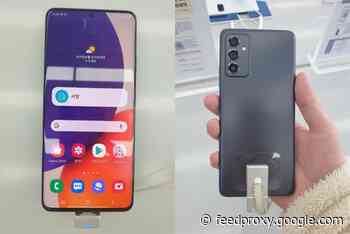 Samsung Galaxy A82 smartphone poses for the camera