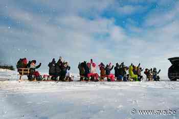 Kleuters houden stoet op slee - Gazet van Antwerpen