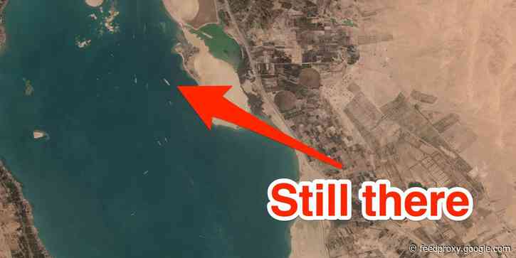Satellite images show the Ever Given in limbo the day before Egypt impounded it, demanding up to $900 million in compensation