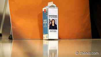 Scalise carries a milk carton saying Harris is 'missing' at the border