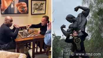 Mike Tyson & Henry Cejudo Bro Down With Schwarzenegger at Arnold's L.A. Mansion
