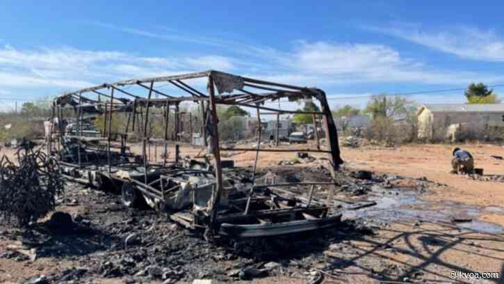 Crews battle RV fire on Tucson’s southwest side