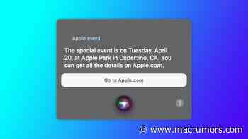 Siri Reveals Apple Event Planned for Tuesday, April 20 - MacRumors