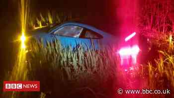 Chelmsford: Porsche crashes in pond and Mercedes in ditch