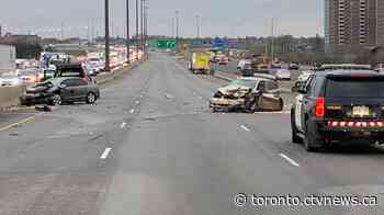 78-year-old woman dead after multi-vehicle crash on Hwy. 401