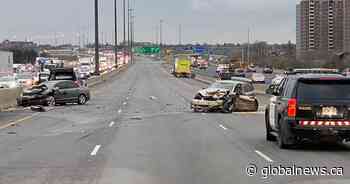 Crash on Highway 401 near 400 kills 78-year-old Mississauga woman, eastbound express lanes blocked