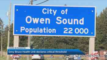 Grey Bruce Health unit declares COVID-19 critical threshold