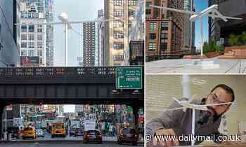 Life-size military DRONE will hang over a busy Midtown Manhattan road