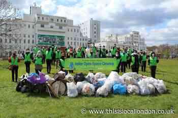 Volunteers take on big litter pick at St Helier's open space