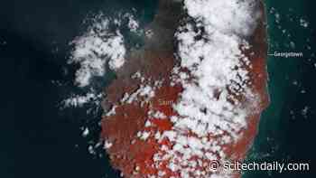 La Soufrière Volcano Explosive Eruption: Before-and-After Satellite Images