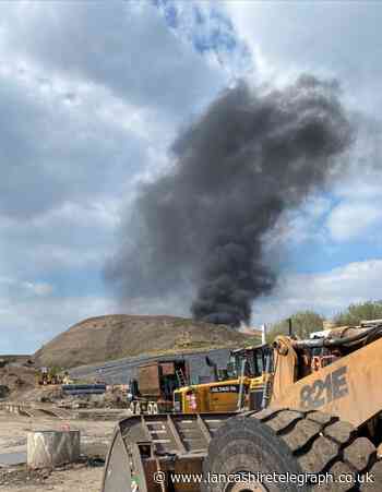 Fire crews tackle huge blaze near Chorley, involving seven tonnes of plastic