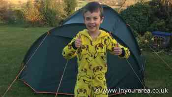 Eight-year-old James raises food bank funds with garden campout - In Your Area