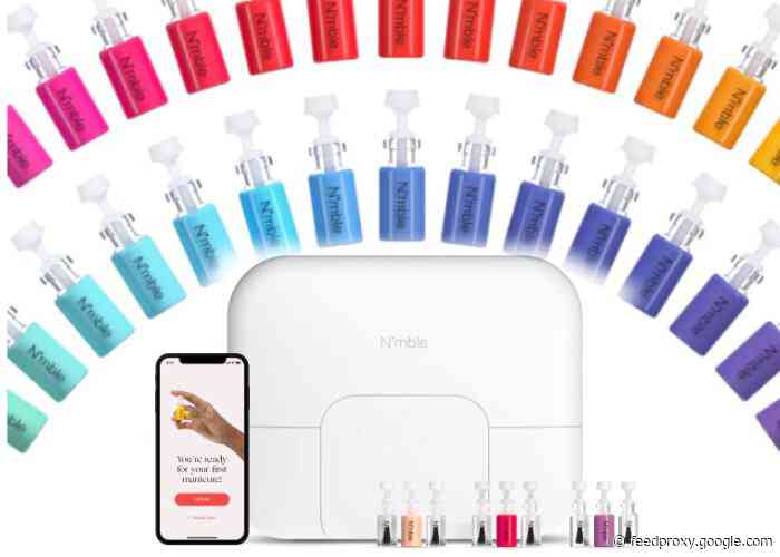Nimble automated nail painting machine colors and dries your nails salon style