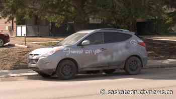 Vehicle vandalized with racial slurs raising concerns for Saskatoon residents - CTV News Saskatoon