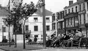 Bolton town centre from the benches of Victoria Square