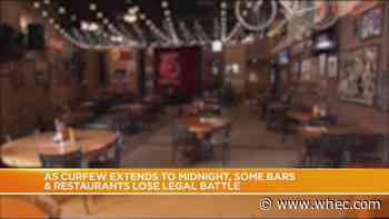 Despite legal battle, restaurant and bar curfew officially extended to midnight, attorney says fight will continue