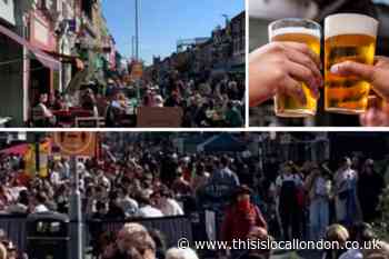 Londoners celebrate lockdown easing at pubs and cafes