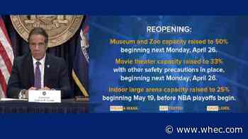 Cuomo announces capacity expansion for movie theatres, large arenas, among other venues