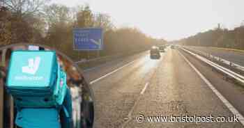 Deliveroo investigating after picture emerges of food courier cycling along M32 motorway - Bristol Live