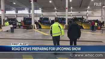 Crews preparing for snow Tuesday night into Wednesday morning