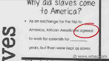 One Pittsford 4th grade lesson said slaves took 'trip' to America and 'agreed' to work
