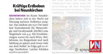 Kräftige Erdbeben bei Neunkirchen - Vorarlberger Nachrichten | VN.AT