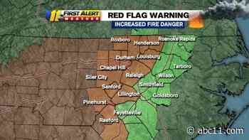 Dry, windy conditions today in NC create high fire risk, Red Flag Warning issued