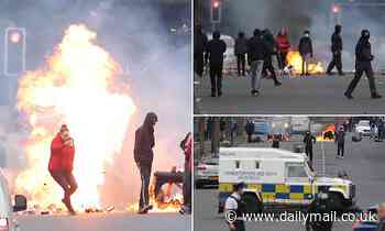 Rioters set furniture alight on another night of violence in Northern Ireland - Daily Mail