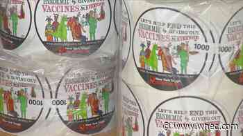 Geneseo teen's art featured on vaccine stickers at Dome Arena