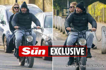 Jason Statham and Rosie Huntington-Whiteley look loved-up during ride on electric bike... - The Sun