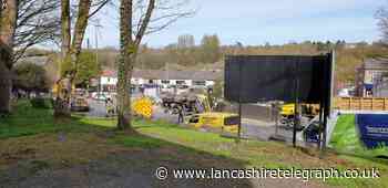 Dramatic pictures of overturned lorry on busy Darwen street