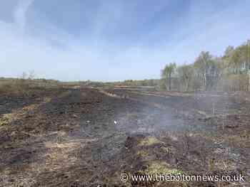 Firefighters tackle wildfire on Red Moss nature reserve, Horwich