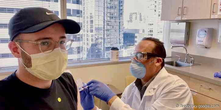 A man who got his first COVID-19 vaccine a year ago in Moderna's clinical trial just received his third shot - and he's feeling great