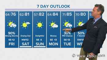 Houston forecast: Thunderstorms expected Friday afternoon into overnight - KHOU.com