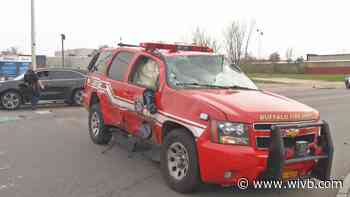 Buffalo fire officer injured in North Buffalo rollover
