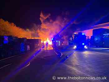 WATCH: Fire crews battle huge blaze at Wigan industrial estate