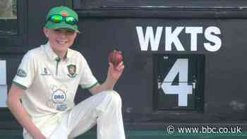 Twelve-year-old boy takes four wickets in four balls on senior debut