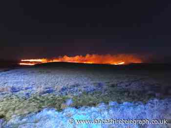 More than ten fire crews tackle ferocious blaze with mile long flame front