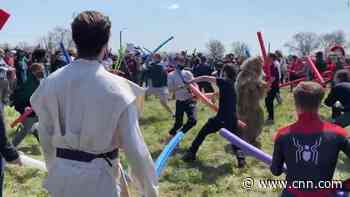 Viral pool noodle brawl started as a 'pandemic boredom' joke