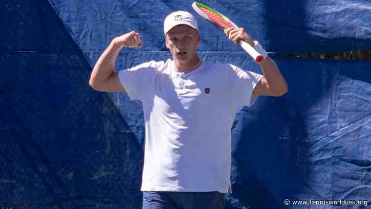 Rising star Jenson Brooksby reacts to winning Tallahassee Challenger