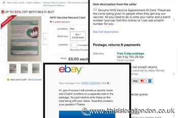 eBay responds after NHS Covid vaccine cards appear for £5