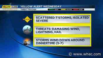Yellow Alert for strong storms this afternoon