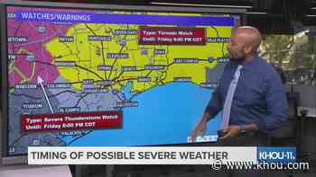 Houston weather: Tornado Watch issued for most of Southeast Texas until 9 p.m. - KHOU.com