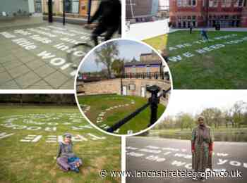 Have you spotted the huge white words painted around Blackburn with Darwen this week?