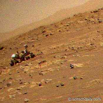 NASA’s Ingenuity Helicopter Spots Perseverance Mars Rover From the Air